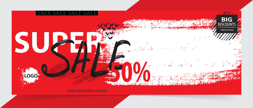 Trendy editable template banner for social networks posts