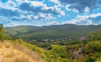 Kiziltash valley in early autumn, Crimean mountains