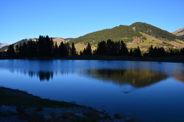 Obraz premium Lac de Javen Megève Alpes Haute Savoie France