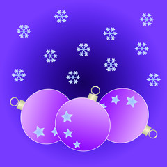 big and small balls on a purple background