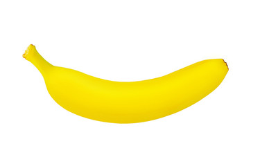Sweet fresh yellow banana fruit isolated on white for design packaging