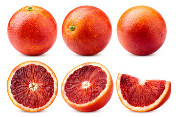 red blood orange, isolated on white background, clipping path, full depth of field