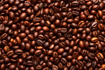 coffee beans background, full depth of field
