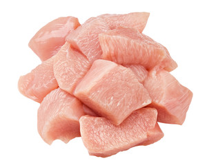 Raw chicken, fillet, isolated on white background, clipping path, full depth of field