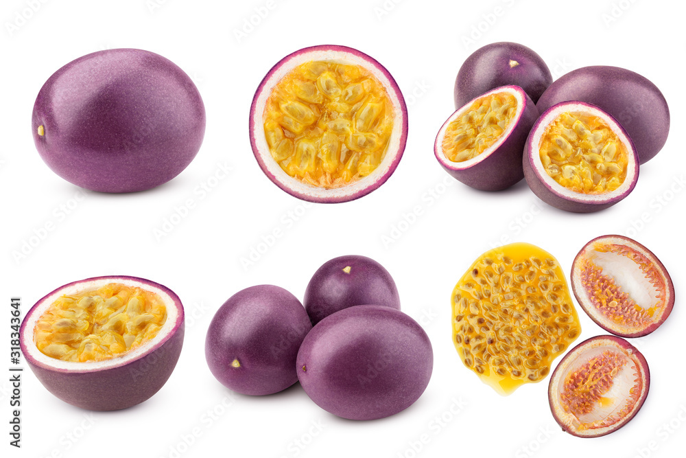 Wall mural passionfruit isolated on white background, full depth of field - Wall murals