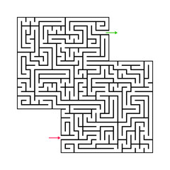 Abstract maze labyrinth with entry and exit