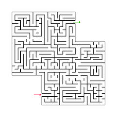 Abstract maze labyrinth with entry and exit