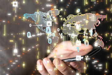 3D illustration of the virtual hologram communication