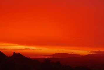 sunset in the mountains