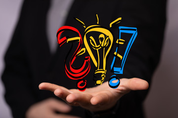 solution concept business idea lamp