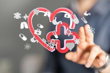 Health Insurance Concept - digital interface