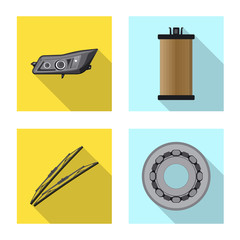 Vector illustration of auto and part logo. Collection of auto and car stock vector illustration.