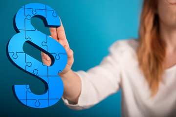 paragraph law sign digital in hand 3D