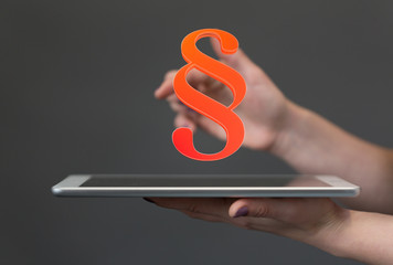 paragraph insurance law sign digital in hand