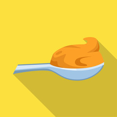 Vector illustration of spoon and peanut symbol. Set of spoon and butter vector icon for stock.