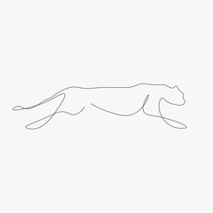 Cat continuous line drawing, vector illustration