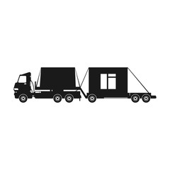 Truck vector icon.Black vector icon isolated on white background truck .