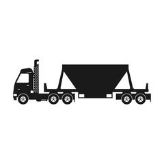 Truck vector icon.Black vector icon isolated on white background truck .