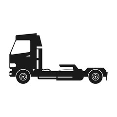 Truck vector icon.Black vector icon isolated on white background truck .