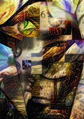 Spiritual layered composition. Dimensions of Dream. Modern abstract art