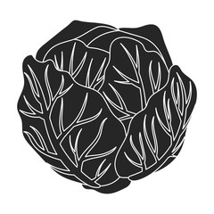 Cabbage vector icon.Black,simple vector icon isolated on white background cabbage.