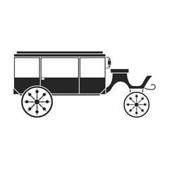 Vintage carriage vector icon.Black,simple vector icon vintage carriage isolated on white background .