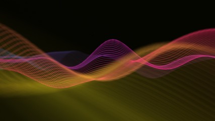 Abstract music wave technology background. Music background with geometric line pattern. Futuristic technology style.