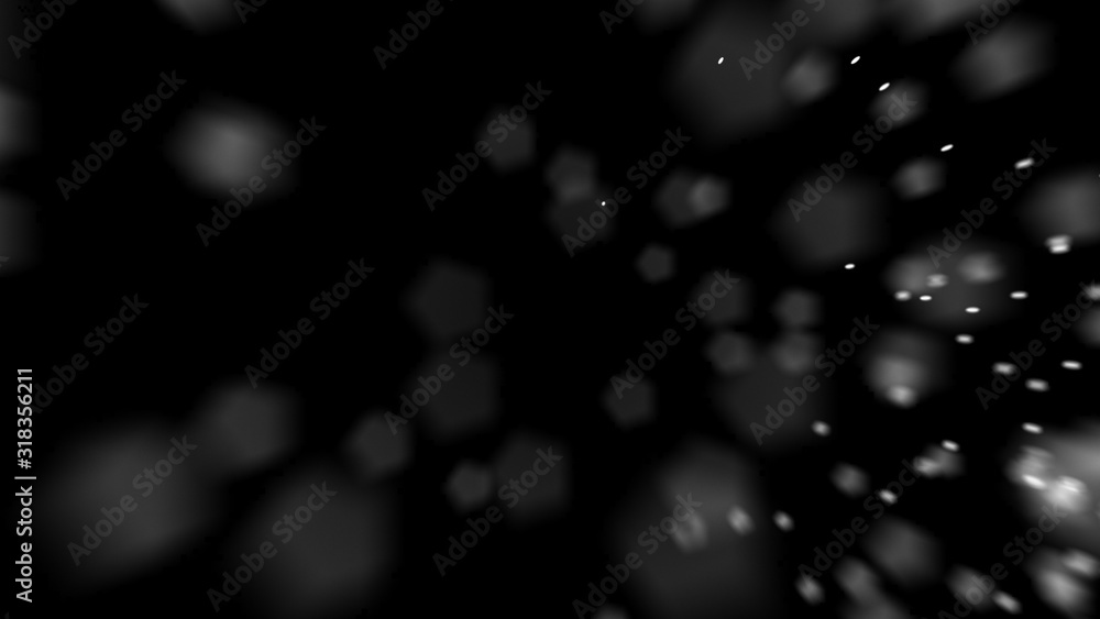 Poster abstract black background with blurred particles. black bokeh abstract.