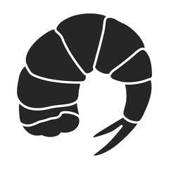Shrimp vector icon.Black,simple vector icon isolated on white background shrimp .