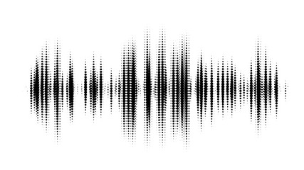 Halftone dotted audio equalizer. Halftone effect vector pattern.