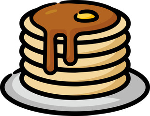 Pancakes Stack Doodle Sketch Icon