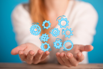 Gear With Success Concept digital.
