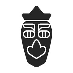 Mask of totem vector icon.Black vector icon isolated on white background mask of totem .