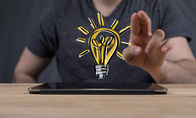 solution concept business idea lamp.