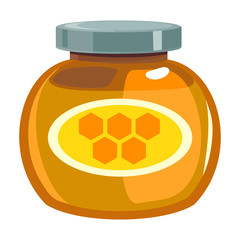Jar of honey vector icon.Cartoon vector icon isolated on white background jar of honey .