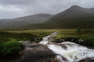 River flowing in scottish highlands