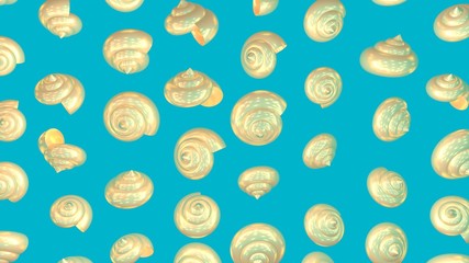 background with golden shells