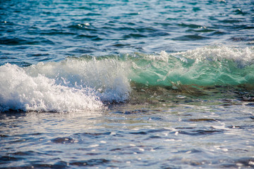 Fototapeta premium Transparency of sea water photographed in a wave