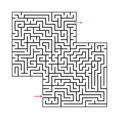 Abstract maze labyrinth with entry and exit. Vector labyrinth illustration EPS 10