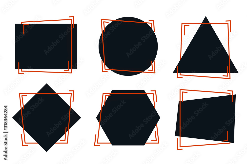 Wall mural trendy geometric badges set – vector