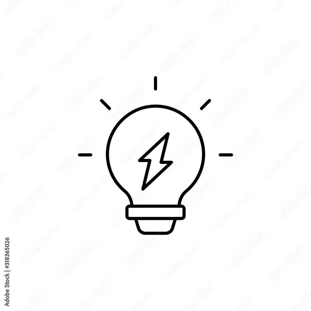 Poster idea, energy icon. simple line, outline vector electro power icons for ui and ux, website or mobile 