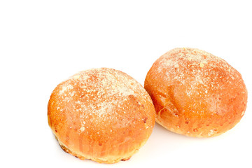Buns isolated on a white background. Free space for text.
