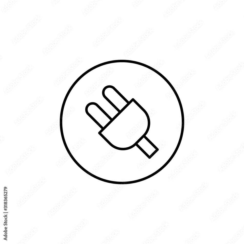 Poster plug, energy icon. simple line, outline vector electro power icons for ui and ux, website or mobile 