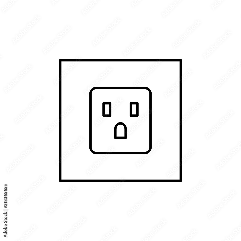 Poster socket, energy icon. simple line, outline vector electro power icons for ui and ux, website or mobil