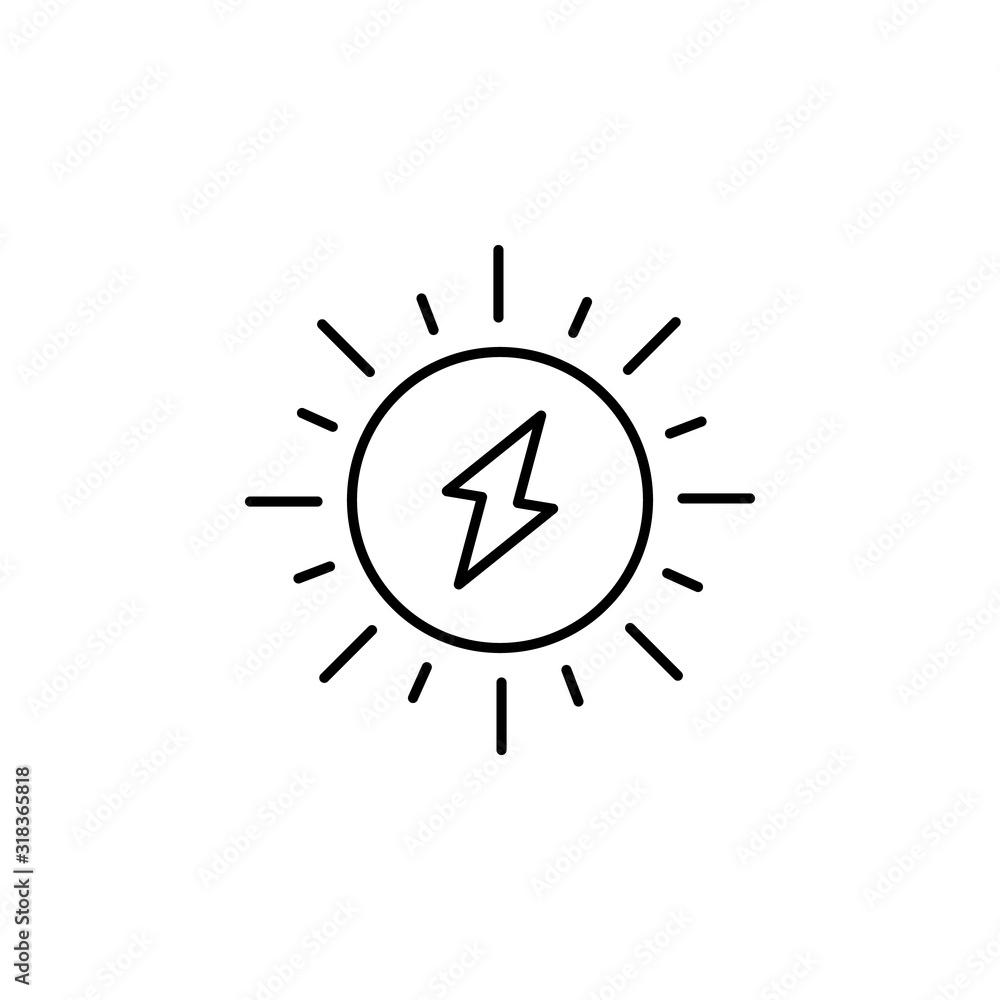 Poster solar, energy icon. simple line, outline vector electro power icons for ui and ux, website or mobile