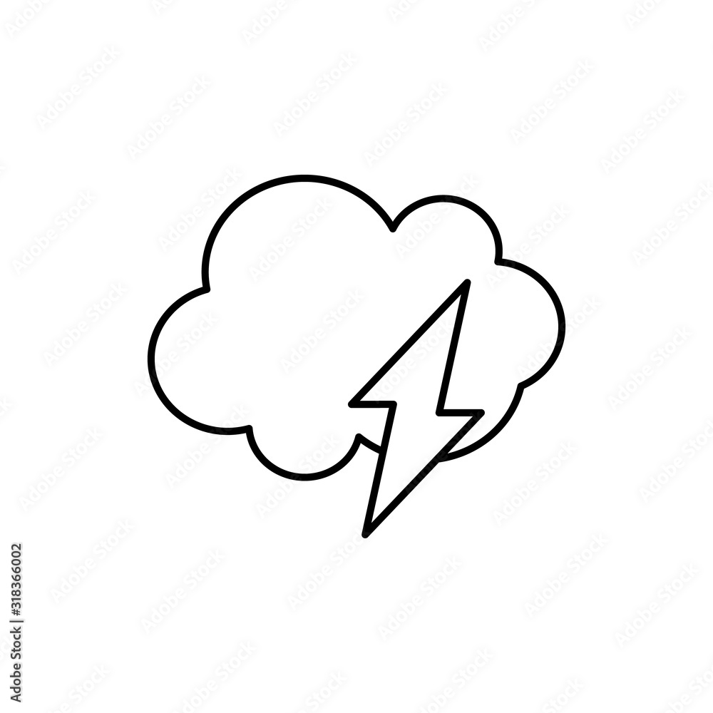 Poster storm, energy icon. simple line, outline vector electro power icons for ui and ux, website or mobile