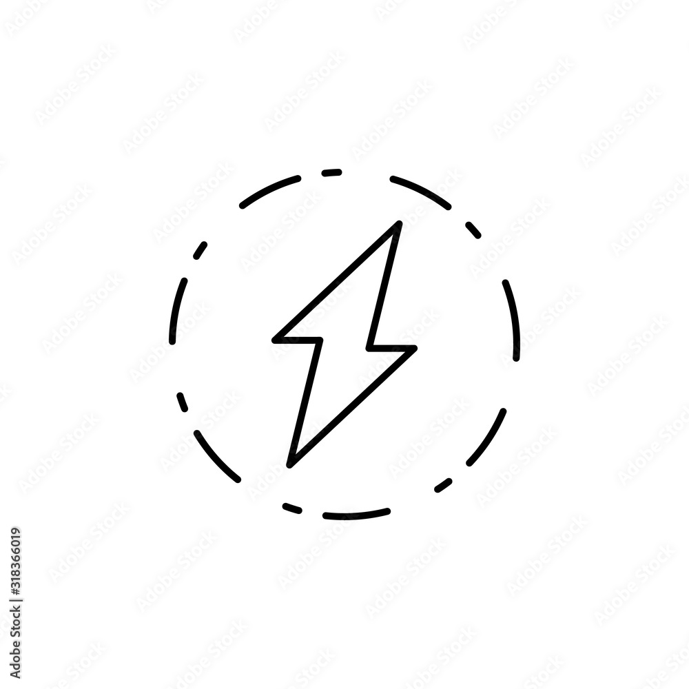 Poster circle, energy icon. simple line, outline vector electro power icons for ui and ux, website or mobil