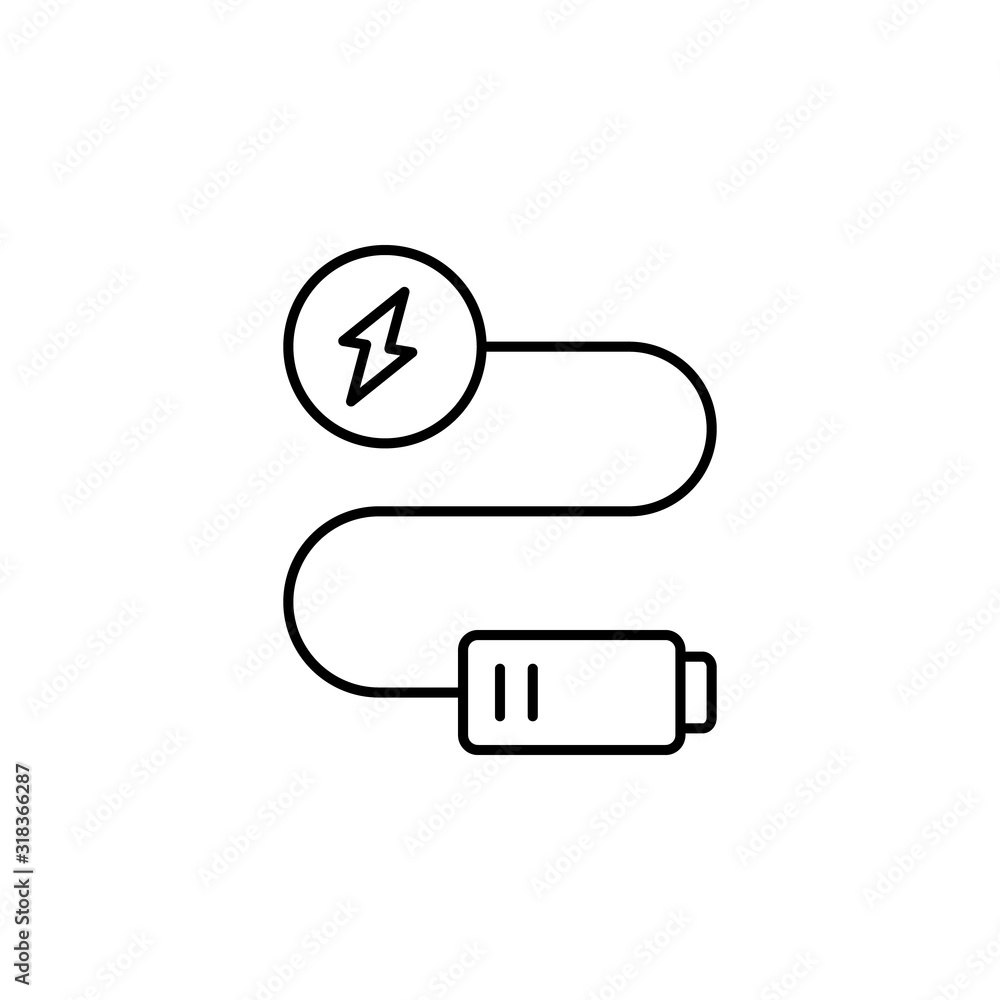Poster battery, energy icon. simple line, outline vector electro power icons for ui and ux, website or mobi