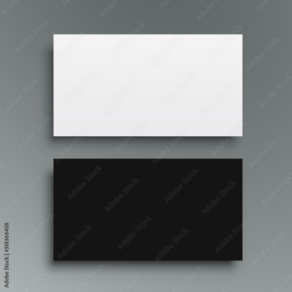 Poster realistic cards paper template mockup with shadows on a gray background – stock vector