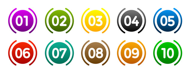 Fototapeta Modern colorful numbers button set multicolored – vector obraz